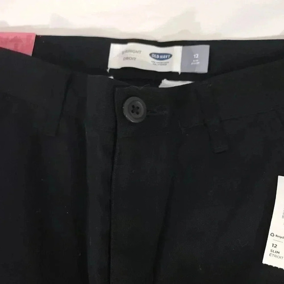 Old Navy Boys Size 12 Slim Black Uniform Skinny Built-In Flex Chino Pants - Picture 4 of 5